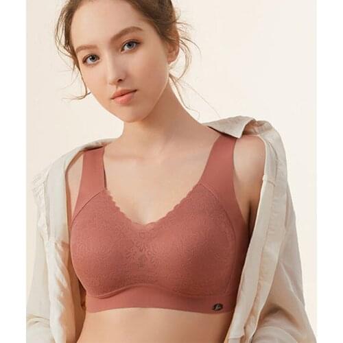 Sexy lace ladies underwear push-ups comfortable close-fitting bra vest seamless shockproof sleep no steel ring bra thin section