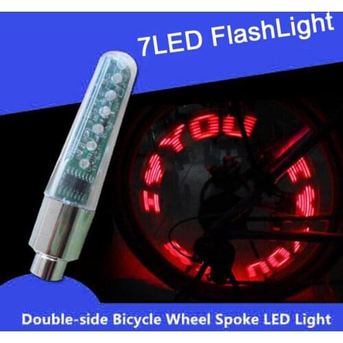 Bicycle Wheel Spoke Lamp Led Light Wheel Wheel Valve 7 Light Flash Bike Bike Words Bicycle Light Fittings
