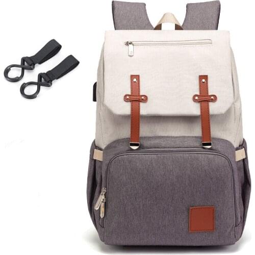 New Diaper Bag Oxford USB Mommy Nappy Travel Nursing Backpack Baby Stroller Cart hook Bag Waterproof Handbag Nursing Nappy Bag
