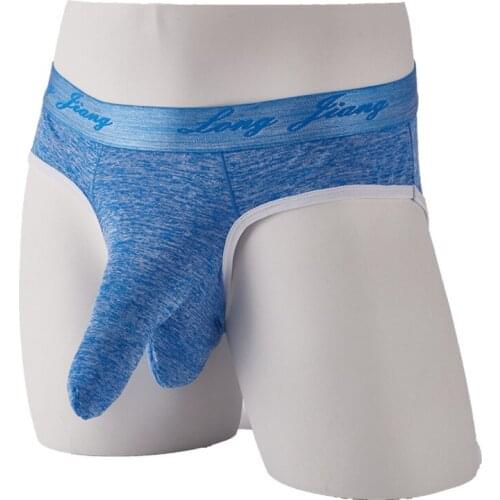 Men Briefs G String Thong Thin Underwear Male Sexy Elephant Nose Bikini Spandex Underpants Big Pouch Brief Langerie Gay Panties