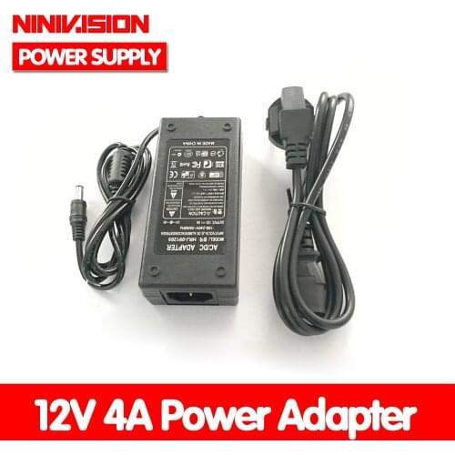 NINIVISION Universal 12V 4A AC100-240V to DC Power Adapter Converter Supply Charger Transformer with LED Indicator light NEW