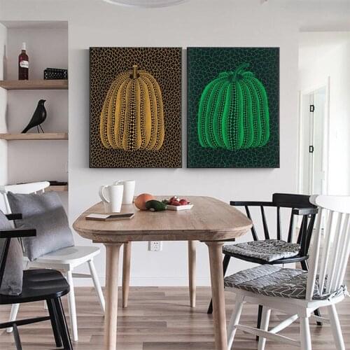 Japanese Artist Yayoi Kusama Artwork Canvas Painting Funny Pumpkin Posters and Print Wall Art Picture for Living Room Home Decor
