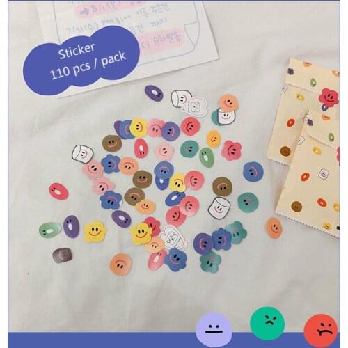 Mohamm 110Pcs/Pack Funny Smile Stationery Sealing Stickers Paper Stickers Students Office Accessories School Supplies