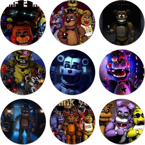 58mm Funny Sfm Fnaf Animatronics Icons Pins Badge Decoration Brooches Metal Badges For Backpack Decoration