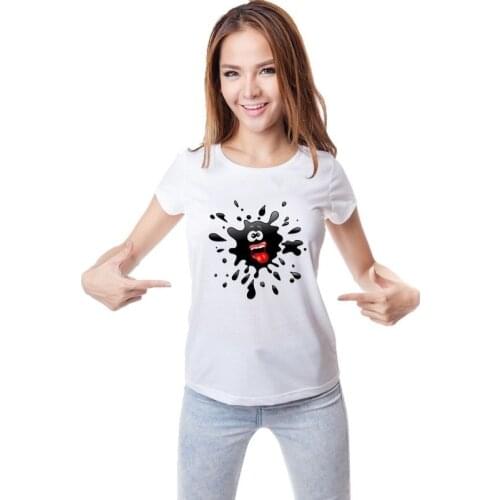 Rich Expression Black ink Printed Female T shirt Funny Fashion Graphic Tops Female Tee Summer Women T-shirts