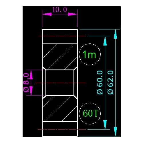 1.0m/60 Teeth /Hole 8/Carbon steel/Meat Grinder Parts Etc