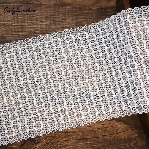 2Yards 17cm Wide Elastic Lace Trimmings white For DIY Clothing Sewing Accessories Lace Applique Stretch Lace Fabric for Lingerie