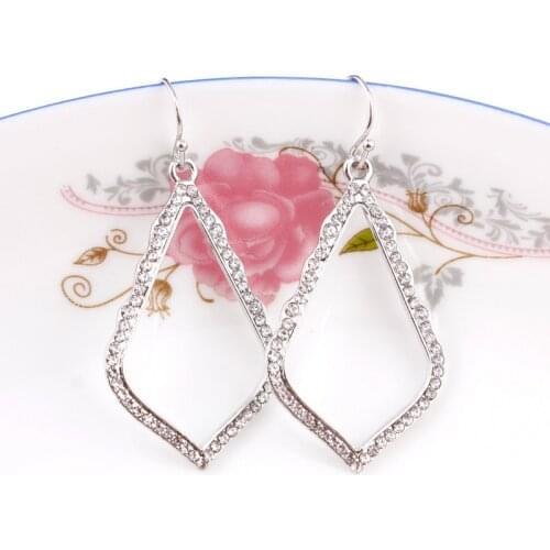 2020 Brand Drop Earrings with Crystal Fashion KS Cutout Teardrop Chandelier Earrings for Women Statement Earrings