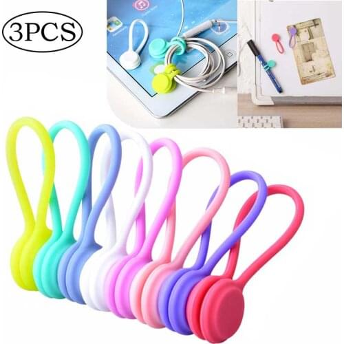 3/10Pcs Magnetic Silicone Earphone Cord Winder Cable Holder Multifunction Home Office Headphones USB Cable Wire Organizer Access