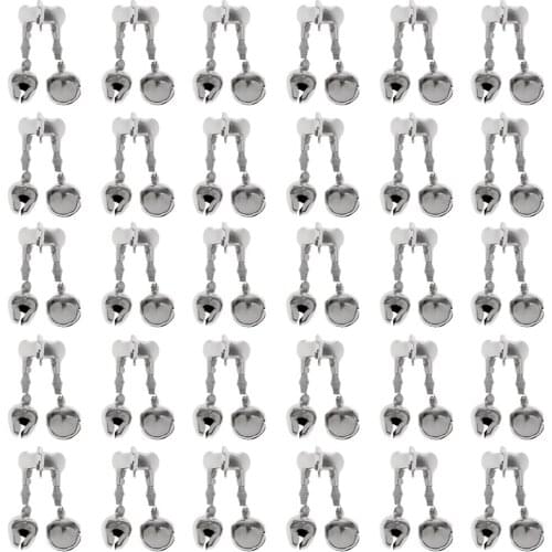 30Pcs Metal Twin Bells Ring Fishing Rod Clamp Bite Lure Alarms Fishing Bells Ring Rods Accessories Set