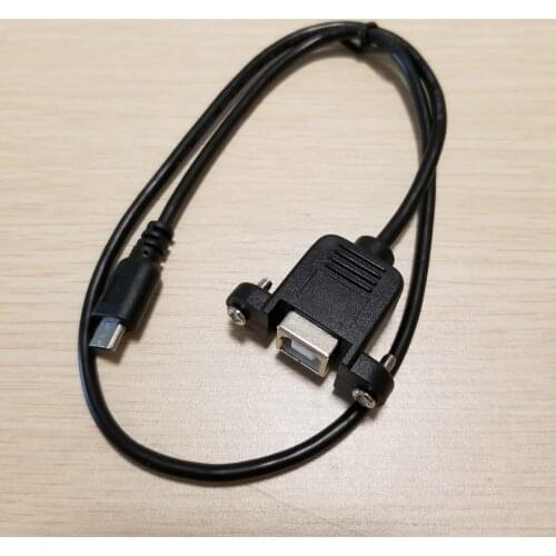 50cm 5Pin Micro USB B Male to USB2.0 B Female Socket Data Cable Line Printer Panel Mount
