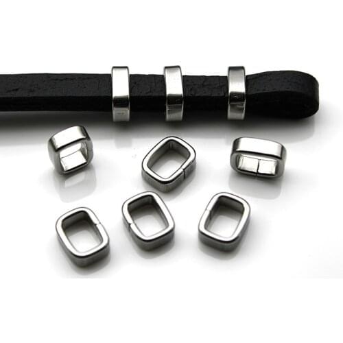 30pcs/lot Stainless Steel Slide Beads for Jewelry Making Big Hole Spacer Beads fit Charm Bracelet DIY Findings Accessories