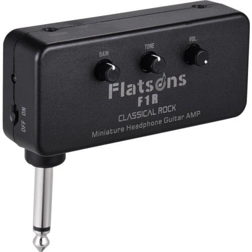 Flatsons F1R Mini Headphone Guitar Amp Amplifier with 3.5mm Headphone Jack AUX Input Plug-and-Play guitar accessories