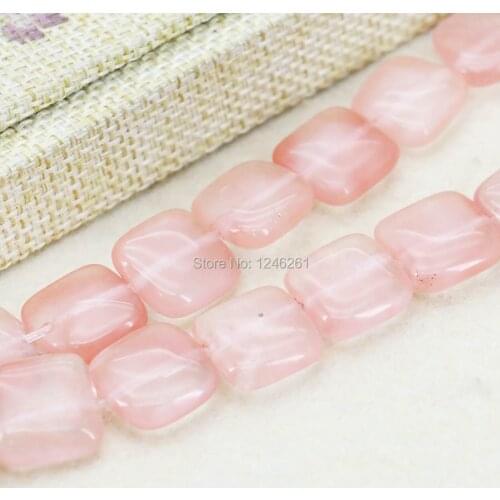 14mm Watermelon Tourmaline Square Beads Ornaments Crafts Loose Beads Stone DIY Jewelry Making Women Girls Gifts Accessory 15inch