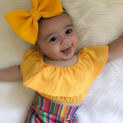 3Pcs/set Summer Kids Baby Girls Clothes Toddler Cotton Sleeveless Solid Striped Shorts Tops + Headband Outfits Casual Clothing