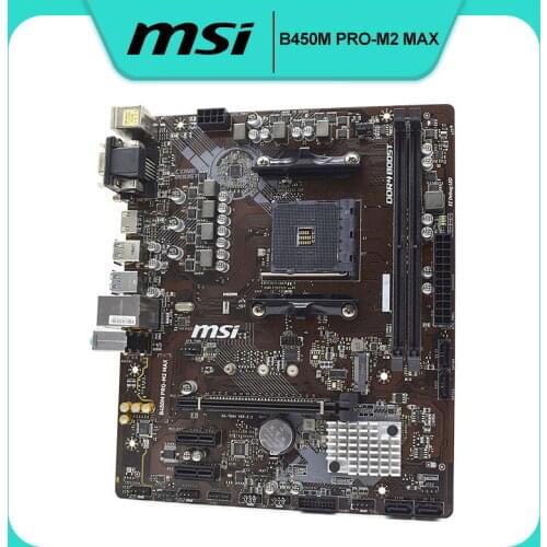 MSI B450M PRO-M2 MAX Motherboard AM4 DDR4 B450M RYZEN 9 M.2 HDMI-Compatible Desktop used Mainbaord