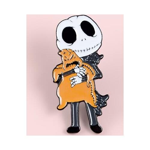 Animated Cartoon Cartoon Brooch Pin Accessories Personality Ghosts Skeleton Black Christmas Eve Horror Badges Enamel Pins