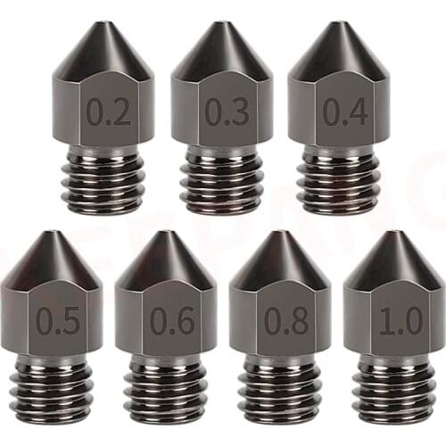 0.2-1.0 0.4MM MK8 Nozzle Super Hard Steel Mold Corrosion-Resistant Extruder Nozzles upgrade for a8 a6 CR-10 Ender-3 3d printers