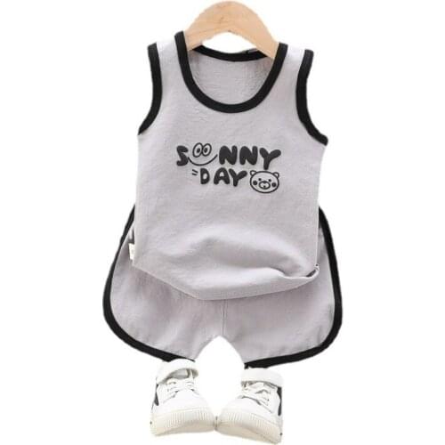 New Summer Baby Girls Clothes Children Cotton Vest Shorts 2Pcs/Sets Toddler Casual Costume Fashion Boys Clothing Kids Tracksuits