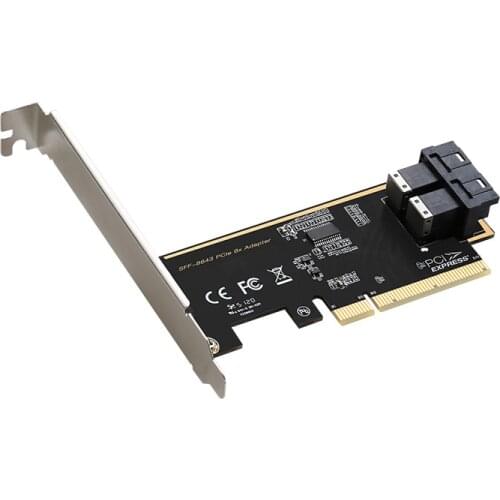 PCIE 8X To 2 ports U.2 SFF-8643 dual NVMe ssd pci-e x8 converter card sff8643 U2 Adapter