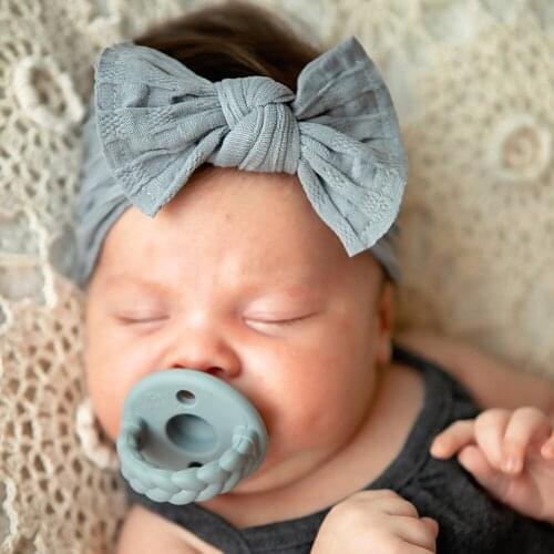 Waffle Weave Nylon Headband Baby Bow Hair Band Trendy Newborn Headwrap Hair Accessories for Infants 27 Colors JFNY213