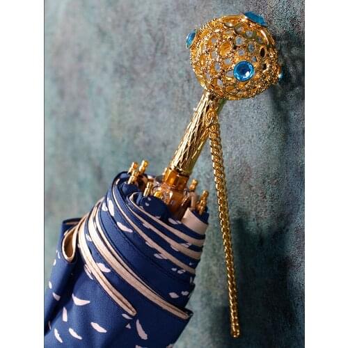 Luxury Fold Umbrella Sun Beach Fashion Large Women Uv Protection Business Umbrella Windproof Guarda Chuva Rain Gear BD50UU