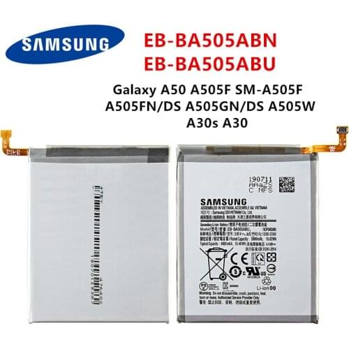 SAMSUNG Orginal EB-BA505ABN EB-BA505ABU 4000mAh Battery for SAMSUNG Galaxy A50 A505F SM-A505F A505FN/DS A505GN/DS A505W A30s A30