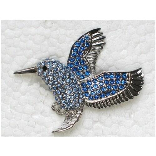 Blue Rhinestone Bird Pin brooches C330 B