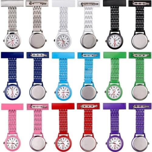 Stylish Metal Clip-on Pocket Quartz Analog Brooch Medical Nurse Fob Watch Gift