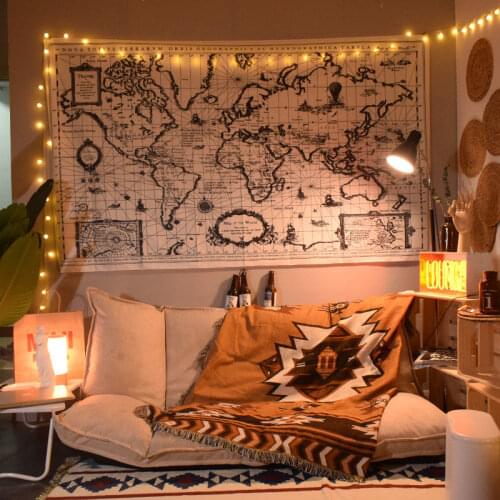 World Map Room Decoration Ins Wind Hanging Cloth Background Cloth Living Room Decoration Hanging Cloth Decor Wall Decoration