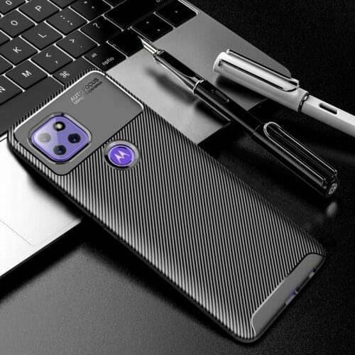 Uftemr Phone Case for Moto G 5g Plus One Rola Fusion G9 Play Fast Cover Carbon Fiber Soft TPU Silicone Shockproof Bumper Case