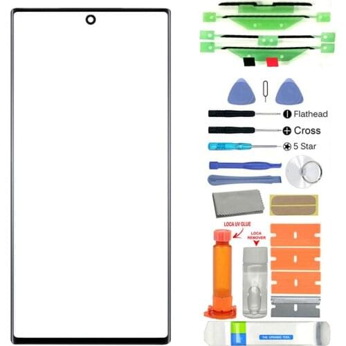 Replacement Front Glass Screen Lens UV Glue Kit for Samsung Galaxy Note 10/Note 10 Plus