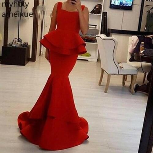 Red Sexy Elegant 2020 Mermaid Plus Size Evening Dresses Dress Sweetheart Floor Length Formal Cheap Party Gown Robe De Soiree