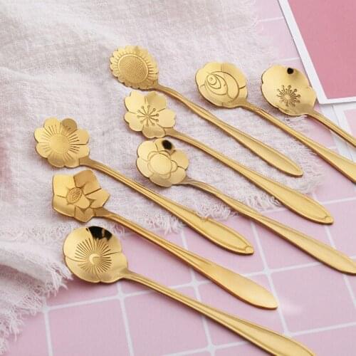 1PC Stainless Steel Honey Spoons Multifunctional Milk Coffee Mixing Spoons Teaspoon with Curved Handle Kitchen Accessories