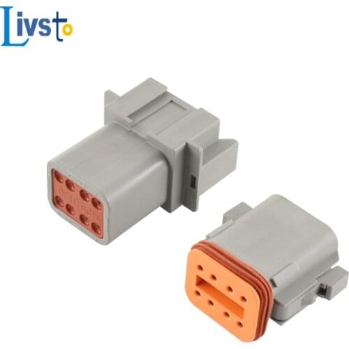 8 Pin Way Deutsch Auto DT Electrical Wire Connector Male or Female Plug Enhanced Seal Waterproof Plastic Socket DT06-8S DT04-8P