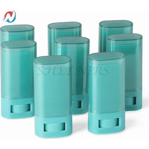 10pc 20ml 20g Blue Empty Refill Plastic Oval Deodorant Containers Lip Gloss Balm LipStick Tubes Crayon Chapstick Sample Packing