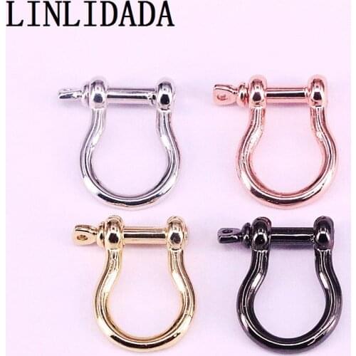 10Pcs, 23x18mm Horseshoe Shaped Clasp For Round or Up To 10mm Flat Leather - Rose Gold/Gold/Silver/Black Plated