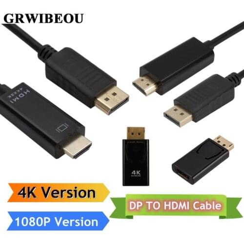 4K DisplayPort to HDMI-compatible Adapter Converter Display Port Male DP to Female HDTV Cable Adapter Video Audio For PC TV 1.8M