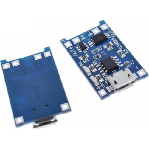 5pcs Micro USB 5V 1A 18650 TP4056 Lithium Battery Charger Module Charging Board With Protection Dual Functions 1A Li-ion