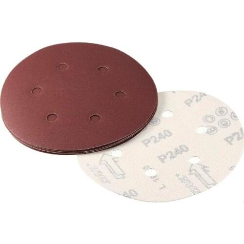 6-Inch/150mm Sanding Disc 40-2000 Grits 6 Holes Aluminum Oxide Flocking Back Sandpapers for Sanders 100 Pcs