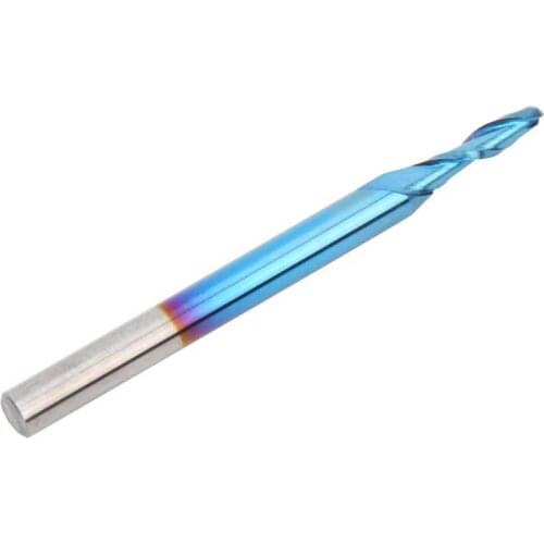 Accessories Wood Trimmer Ballnose Cutter Ball End Mill Blue Coated Spiral Router Bit Milling Cutter 3.175x1.5x5mm