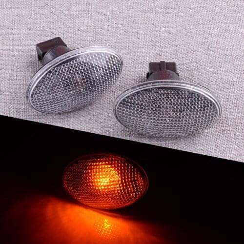 NEW 2 Pins 2Pcs/Set Car Side Marker Indicator Light Clear Lens w/Bulbs Fit For Ford Transit Escort Fiesta Mondeo Street Mazda