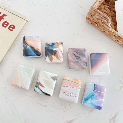 NEW marble cube Case For Apple Airpods Cover Bluetooth wireless headset cases For air pods 2 Headset charging Box Protectiv Case