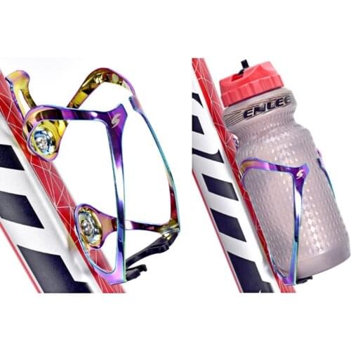 MTB Bike Water Bottle Cage Aluminum Colorful Hollow Electroplating Electric Bicycle Road Cycling Riding Water Cup Holder