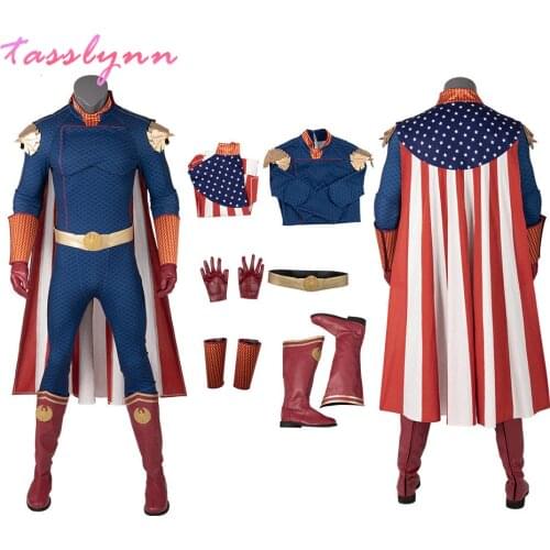 Homelander Cosplay Halloween Costume for Kids Men Adult The Boys Superhero Outfit Antony Starr Jumpsuit Shoes Custom Made