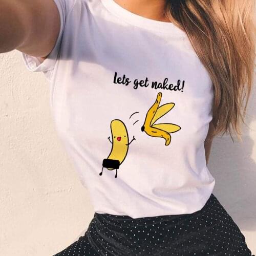 Summer T-shirt Fun Banana Fruit Print Tshirt short sleeve print casual 90s Girls clothing graphic Tshirt Harajuku Tshirt female