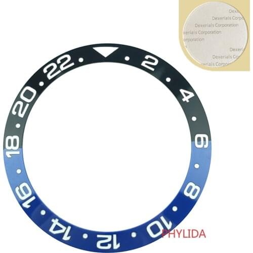 NEW Arrival 38mm Half Black&Blue White Printing Ceramic Bezel Insert Style Fit 40mm GMT MASTER Watch Replace Accessories