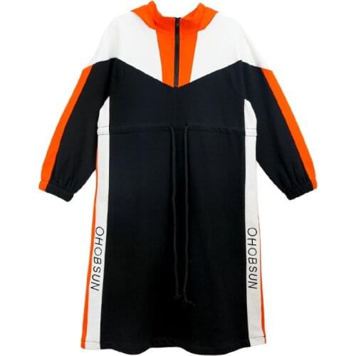 2020 Autumn Children Clothes Girls Cotton Dress Fashion Teen Girls Mid-Length Patchwork Dress Kids Sport Shirt Loose vestidos