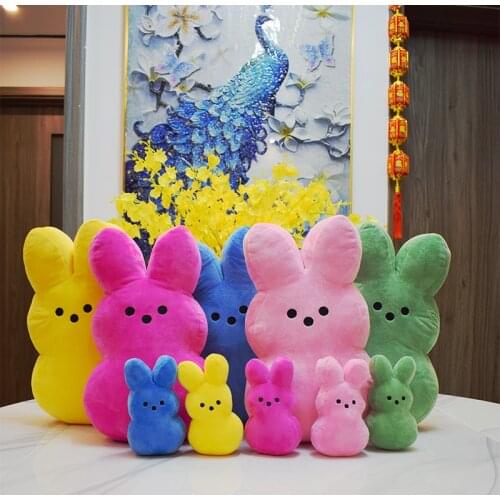 15cm 38cm Easter Bunny Peeps Plush Toys Cute Rabbit Simulation Stuffed Animal Doll Kids Children Soft Pillow boy girl Gifts