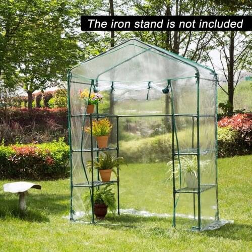Portable Greenhouse 3 Tier PVC Plant Cover Garden Greenhouse Garden Tent Waterproof UV Resistant Without Iron Stand 143x73x195cm